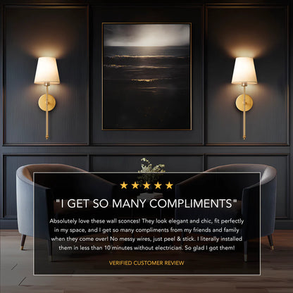 National Cloth Cover Led Copper Wall Lamp