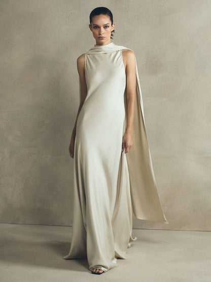 Minimalist Elegant Cape Dress