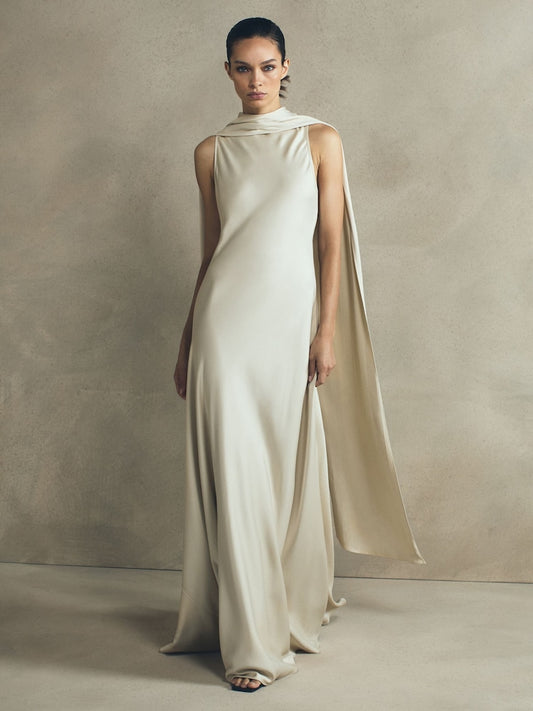 Minimalist Elegant Cape Dress