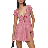Women's Fashion Short Sleeve Slim Fit Dress