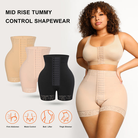 High Waist 3 Breasted Tight Belly Trimming Butt-lift Underwear