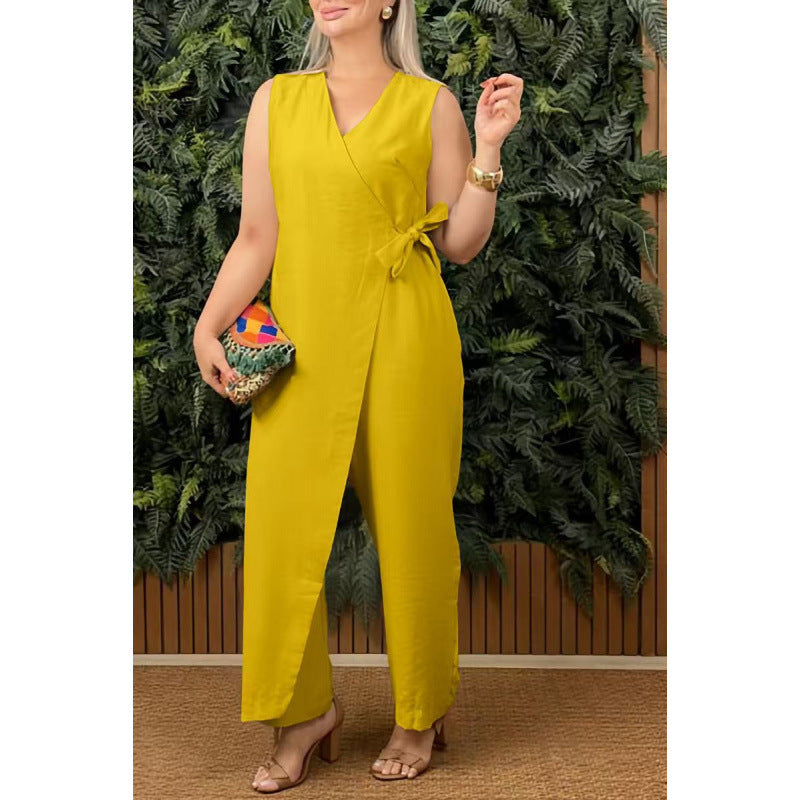 Sleek Intentions Wrap Jumpsuit