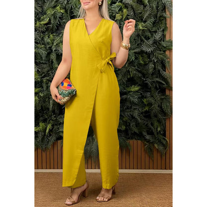 Sleek Intentions Wrap Jumpsuit