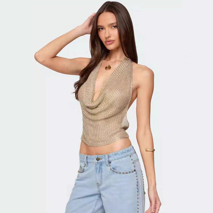 Lunéa™ Glanzende haltertop met open rug