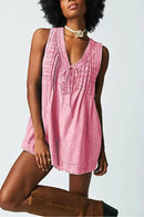 V-neck Sleeveless Denim Romper