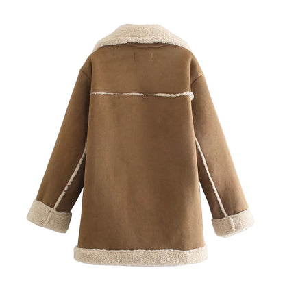 Manteau en daim et peau lainée CozyLuxe™