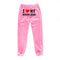 Pink and black letters