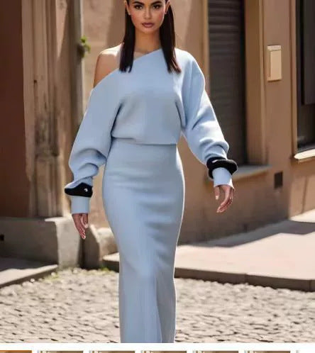 Robe longue à épaules dénudées Luxe Allure