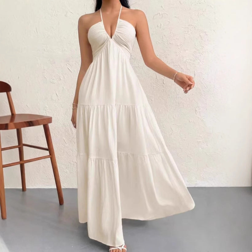 Ethereal Muse™ Backless Halter Maxi Dress