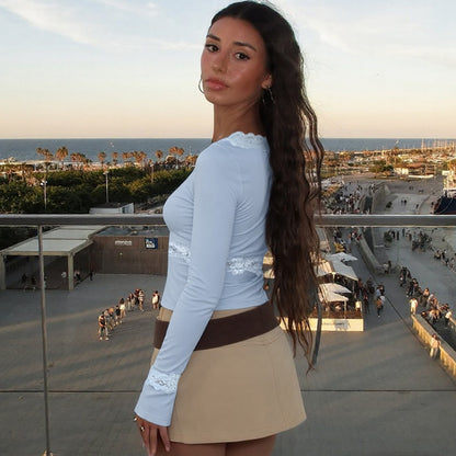 Haut à manches longues SkyLace™ deux pièces effet illusion