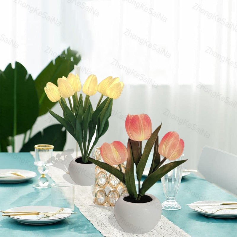 Vase veilleuse tulipe LED LumiBloom™