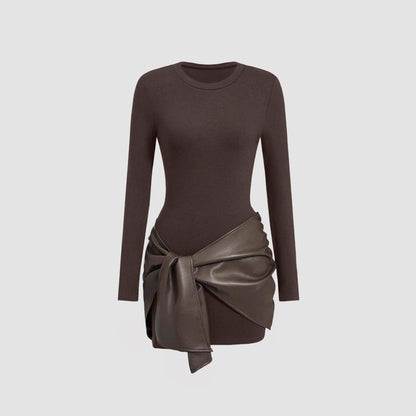 Noir Luxe Ribbon Dress