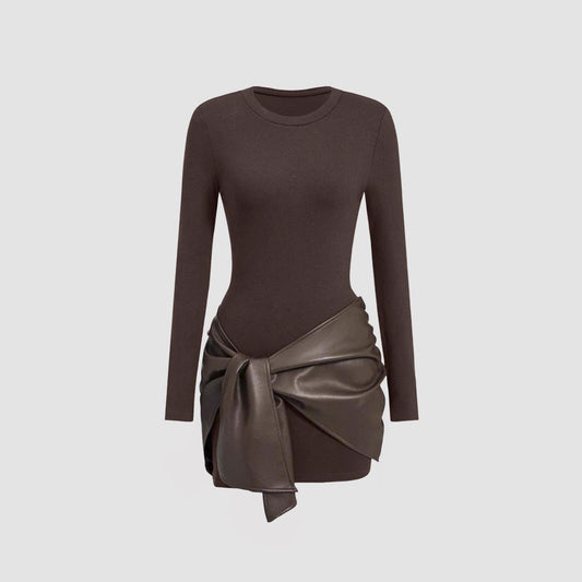 Noir Luxe Ribbon Dress