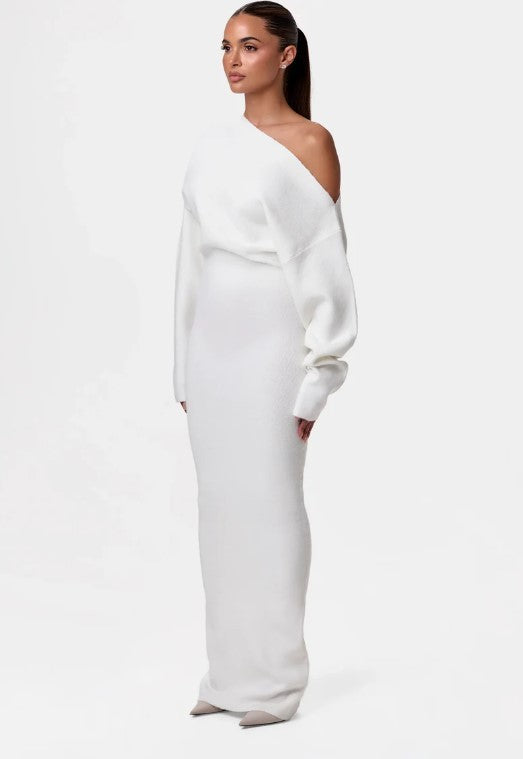 Robe longue à épaules dénudées Luxe Allure