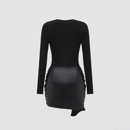 Noir Luxe Ribbon Dress