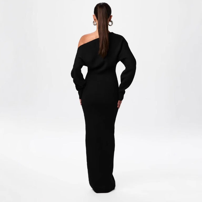 Robe longue à épaules dénudées Luxe Allure