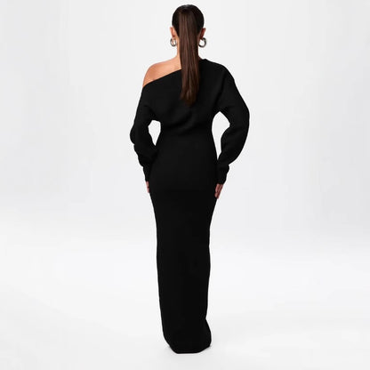 Robe longue à épaules dénudées Luxe Allure