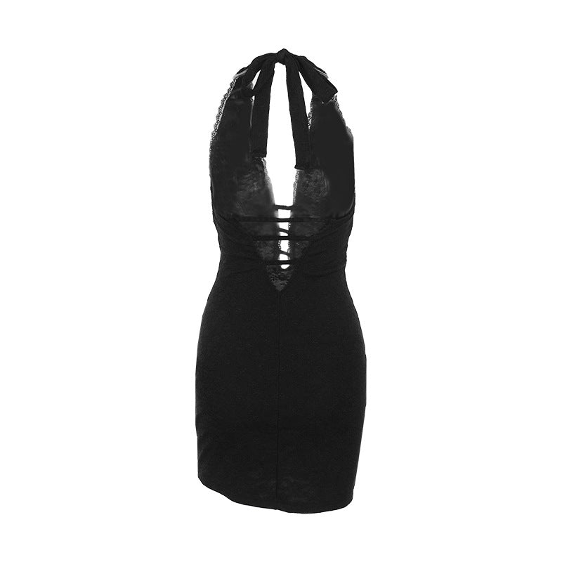 Velvet Muse Cutout Halter Bodycon Dress
