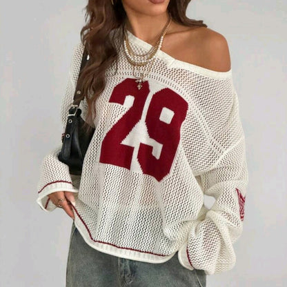 Chemisier en jersey tricoté Varsity Muse