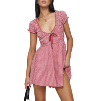 Women's Fashion Short Sleeve Slim Fit Dress