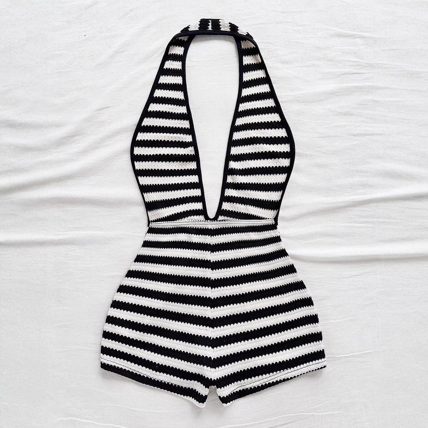 Stripe Tease Halter Jumpsuit