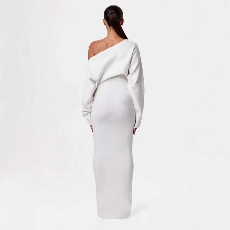 Robe longue à épaules dénudées Luxe Allure