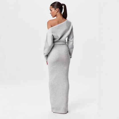 Robe longue à épaules dénudées Luxe Allure
