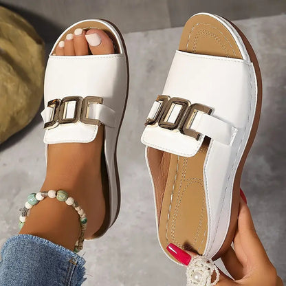 Aurelia™ Luxe Buckle Slide Sandals