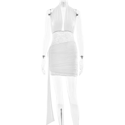 Vestido halter de encaje Ivory Muse