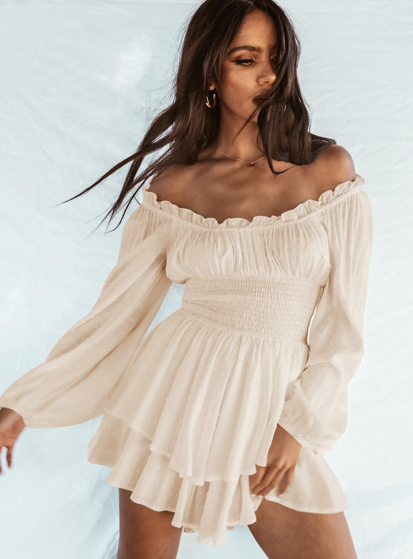 Blush Charm Off-Shoulder Dress