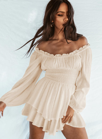 Blush Charm Off-Shoulder Dress