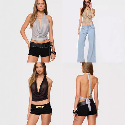 Lunéa™ Glanzende haltertop met open rug