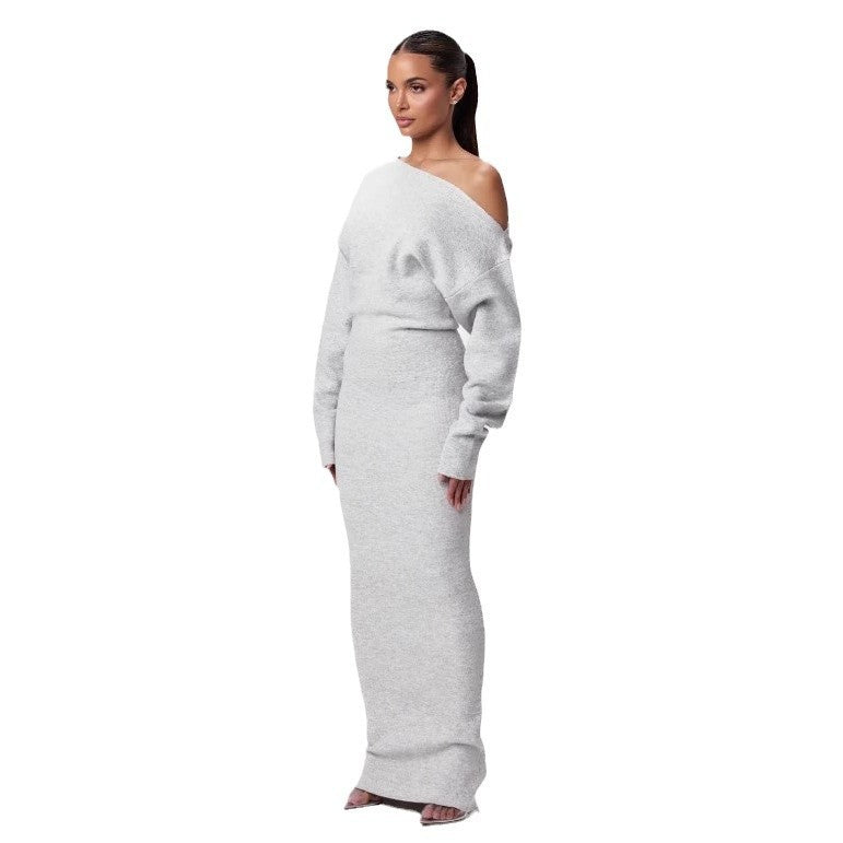 Robe longue à épaules dénudées Luxe Allure