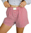 Women's Loose Casual Cotton Plaid Shorts