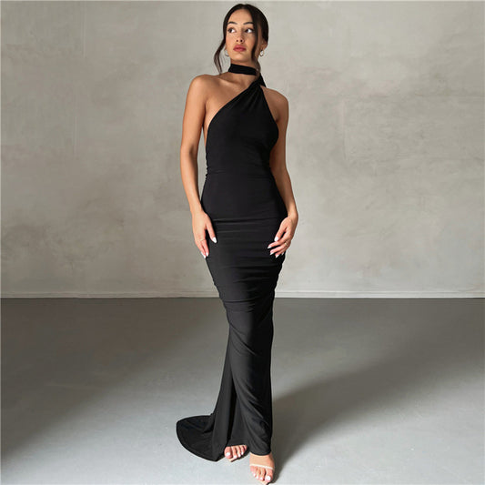 Backless Halter Sheath Dress